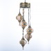 Authentic 5-Piece Ceiling Pendant Chandelier Mosaic Lamp, Closed Set Helix